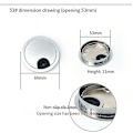 Miniatyrbillede 3 af 5: Skrivebords Kabelhul Dæksler Computer Tidy Grommet Bord Kabel Udløb Port Overflade Linje Box Bord Kabel Hardware Matte Black 53mm