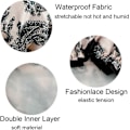 Miniatyrbilde 5 av 8: 3 pakker Dobbelt lag Dusjhette Vanntett Elastisk Badehette for Kvinner Dusj Spa Salong Multicolor-2