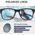 Miniatyrbilde 5 av 5: Solbriller Herre Unisex Polariserte Solbriller Svart Anti-Glare Linser Klassiske Ultra Lette Kvadratiske Kjøring Fotturer Golf Fiske Black/Red