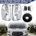 Miniatyrbillede 2 af 4: Hvid Blinklys Dæksel Sidespejl Lys Indikator Linse Uden Pærer Passer Til Ford Transit Mk8 2014 2019 Bil Tilbehør Signal Light Pair