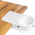 Miniatyrbillede 5 af 6: Drikkekopholder Clip, Bærbar Bord Side Kopsholder Kop Underkop Clip Design til Vand Drik Drik Sodavand Kaffe Te (Sort)