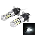 2 stk H3 10W 30 SMD-4014 LED tåkelys for bil, DC 12V hvitt lys White Light