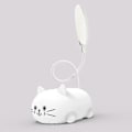 Miniatyrbillede 3 af 5: Bordlampe til børn, sød kat LED bordlampe med fleksibel arm, USB genopladelig bordlampe, øjenbeskyttelse, læselampe, tegneserie Kawaii sengebord L White