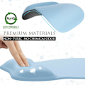 Miniatyrbild 5 av 6: Ergonomisk musmatta med handledsstöd i memory foam, bekväm datormusmatta för laptop, smärtlindrande handledsstöd, renblå Pure Blue