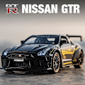 Pikkukuva 2 / 5: 1:32 GTR R35 Superauto Alloy-leluauto Metallikokoelmamalliauto Ääni- ja valolelut Lapsille Red