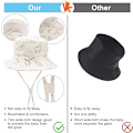 Miniatyrbillede 2 af 7: Børne Solhat, UV Beskyttelse Strand Cap Børns Spand Hat Sommerhat til Småbørn Drenge Piger off white
