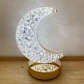 Miniatyrbillede 1 af 5: BomKra Krystal Måne LED Bordlampe Touch Kontrol Dekorativ Romantisk Natlampe USB Genopladelig Atmosfære Sengelampe med 3 Niveauer