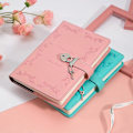 Miniatyrbillede 4 af 5: Dagbog med lås og nøgle til piger, tyknet 360 sider læder hjerteformet låsende journal sød låst hemmelig dagbog notesbog til kvinder voksne A5 (pink Red 9.29 x 6.3 x 2.09 inches