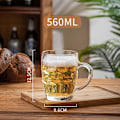 Pikkukuva 2 / 2: Klassinen oluttuoppi, tyyliä muki, lasipullo, vanha pubityylinen tankardi, kahva, stein, kuoppa 560ml