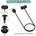 Miniatyrbilde 3 av 5: Lader kompatibel med Amazfit Gts 2, Gts 2 Mini, Gts 2e, Gtr 2, Gtr 2e, Gts 4 Mini, T-rex Pro, Bip 3, Bip U Smartwatch, Ladesokkel