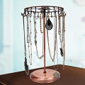 Miniatyrbillede 2 af 5: 23 kroge roterende halskæde display holder vedhæng armbånd smykker stativ stativ Black