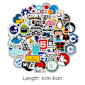 Miniatyrbild 5 av 5: 50 st/set Datordekaler Självhäftande Vattentäta Olika Mönster Stark Klibbighet Skala Och Klistra DIY Graffiti Programmerare Programmering Tematiska Dekaler
