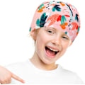Miniatyrbild 3 av 4: Badmössa för flickor, polyester, söta badmössor för flickor i åldern 3-10 år, lång