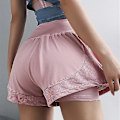 Miniatyrbillede 2 af 5: Nye Mesh Sports Shorts, 2 I 1 Shorts Pink S