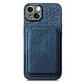 Miniatyrbilde 2 av 5: Retro Skinn Kortveske Magnetisk Telefondeksel for iPhone 14 Blue