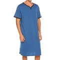 Herr Nattskjorta Sovkläder Loungewear Enfärgad Nattkläder, Kungsblå