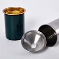 Miniatyrbillede 5 af 5: Askebæger Rund Vindtæt Rustfrit Stål Røgfrit Cigar Askebæger Terrasse Indendørs Silver 1pc