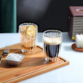 Miniatyrbillede 2 af 5: Dobbeltvæggede glaskopper kaffekopper, 450 ml espressokopper cappuccino latte glas tekopper varmebestandige glaskopper til kaffe