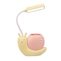 Miniatyrbilde 5 av 5: Søt barnelampe med pennholder, LED skrivebordslampe for barn, snegleformet USB-ladende studentlæring øyebeskyttelseslampe med 360° bøybar justerbar hals yellow