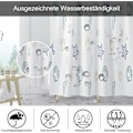 Miniatyrbillede 3 af 5: Bruseforhæng 180x200cm Hvid Havskaller Vandtæt Anti-Mould Bruseforhæng Polyester Badeforhæng til Badeværelse