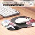 Miniatyrbillede 4 af 6: Ergonomisk musemåtte med håndledsstøtte i memoryskum, komfortabel computermåtte til bærbar computer, smertelindrende håndledsstøtte rød blomst Red Flower