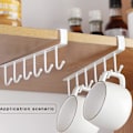 Miniatyrbillede 5 af 7: 2 stk. Hylde Kop Krog Hvid Krog Kaffe Kop Krog Holder med 6 Kroge, Håndklædeholder Kabinet Organizer