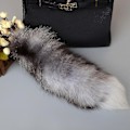 Miniatyrbillede 4 af 4: Plys rævehale nøglering Pelsdyr hale nøglering nøglering 40cm dyrehale- Perfet A