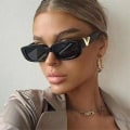 Miniatyrbilde 5 av 5: Solbriller Dame  Mote Luksus V Merke Designer Solbriller Dame Briller Uv400 beige tea