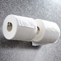 Miniatyrbilde 3 av 5: Dobbel toalettpapirholder SUS 304 rustfritt stål speilpolert stilig bilateral vevholder veggmontert, sirkelbase