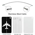 Miniatyrbillede 2 af 5: 6 stk. bagagebakke flykuffert bakke aluminiumlegering bagagemærke med rustfrit stålstrenge og vandtæt PVC korte bagagebakker (6 farver)