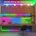 Miniatyrbillede 2 af 7: 3m Batteri LED Strip Lights med Fjernbetjening, 90 LED Lysstrimler Vandtætte, 8 Tilstande, Dæmpbare, Timer, Selvklæbende, Klipbare til Soveværelsesspejl Multicolor