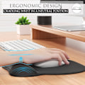 Miniatyrbilde 3 av 6: Ergonomisk musematte med håndleddsstøtte i minneskum, komfortabel datamusematte for bærbar PC, smertelindrende håndleddsstøtte svart Black