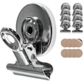 Miniatyrbillede 1 af 5: Magneter med clips / Clips, 8x magnetiske clips, clips med ridsefast klistermærke, køleskabsmagneter med clips, stærke magneter, til hjemmet