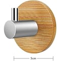 Miniatyrbild 2 av 5: 4 st självhäftande träkrokar för badrock handduk, trä självhäftande klädkrokar tunga väggdörrkrokar, klibbiga krokar för upphängning