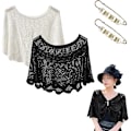 Miniatyrbild 2 av 4: 2PCS Sjal Wraps för kvinnor med ärmar  För kvinnor Casual Open Knit Top Lace Sommar Lätt Solid Sun Proof Sjal