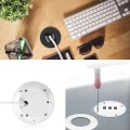 Pikkukuva 4 / 10: 3-porttinen USB-työpöydän laturi Työpöydän latausasema asennetaan 2,0 tuuman / 50 mm läpireikään sovittimella ja 1,5 m virtajohdolla Black
