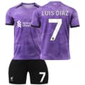 Liverpool 2023-2024 Bortetrøye for Barn - Nr. 7 Luis Diaz #24 Nr. 7 Luis Diaz No.7 LUIS DIAZ #24
