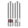 2-pack - Elektriska salt- och pepparkvarnar i rostfritt stål Silver