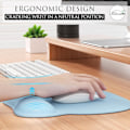 Miniatyrbillede 3 af 6: Ergonomisk musemåtte med håndledsstøtte i memoryskum, komfortabel computermusemåtte til bærbar computer, smertelindrende håndledsstøtte, ren blå Pure Blue