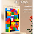 Miniatyrbild 5 av 5: Tetris Pussel 3D Trä, Pusselspel med Färgglada Geometriska Block, Montessori Leksaker för Barn 3 4 5 År, Intelligens Hjärnpussel