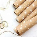 Miniatyrbild 5 av 5: Kraftpapper för julklappar, julklappspapper, Kraftpappersrulle, förpackningsfärg, tjockt julchic brunt presentpapper, tra
