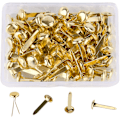 Miniatyrbilde 1 av 4: 100 stk. mini armbånd, messingfester 16 x 8 mm, messing metalliske papirfester for håndverk og scrapbooking gold
