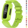 Pikkukuva 1 / 5: Rannekkeet Fitbit Ace 3 -lapsille, silikoniset vedenpitävät rannekorutarvikkeet, urheilukellon rannekkeen vaihto Fitbit Ace 3 -pojille ja -tytöille Lime Fitbit Ace 3