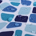 Miniatyrbillede 5 af 5: Bruseforhæng skimmelresistent - Mosaikblå, 180 x 180 cm (71 x 71 tommer) | Vandtæt stof mosaic blue
