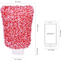 Miniatyrbilde 2 av 5: Mikrofiber Bilvask Votter Rengjøringshansker Utstyr Svamp, 2 Sett Profesjonelle Riper Fri Polering Rengjøringsvotter Red