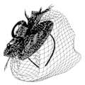 Miniatyrbilde 2 av 2: Dame Fascinator Hatt Teselskap Hatt Mesh Slør Fascinator Hodebånd Bankett Hodeplagg-ZZY Black