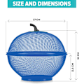 Miniatyrbillede 3 af 6: Frugtkurv i æbleform med låg, bordholder til grøntsager, opbevaringskurv til køkkenvask Blue