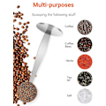 Miniatyrbillede 5 af 5: Rustfrit stål kaffeske Tamping Dobbelt-formål Kaffeske Multifunktionsskeholder Kaffe Værktøjer Til Mål og Tamping(1 stk Sølv)