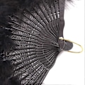 Miniatyrbillede 2 af 5: Fjer Folde Vifte 1920'er Vintage Stil Flapper Håndvifte Black