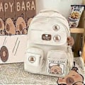 Miniatyrbild 1 av 4: Skolväska Brun 2024 Capybara Ridge Stor Ryggsäck För Pojkar Och Flickor, Märkeskort Vit Ryggsäck White Backpack